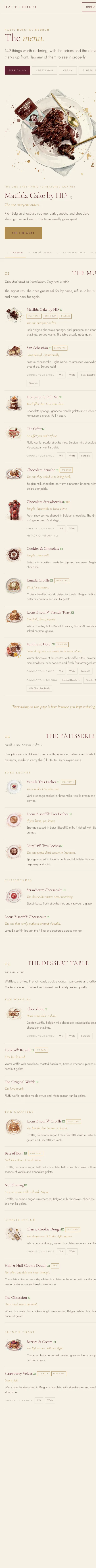 Their new menu page